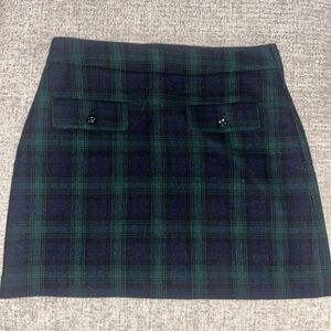 Loft Plaid Green and Blue Women's Skirt